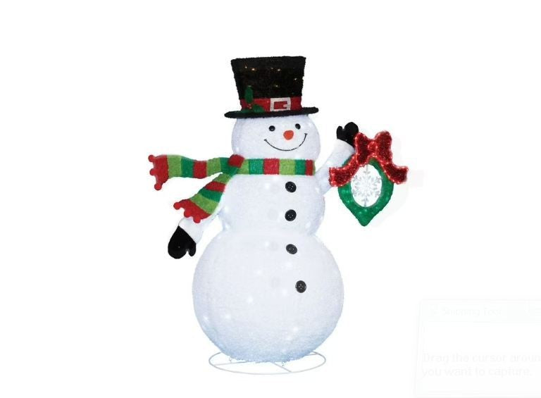 6ft Pre-Lit Twinkling Pop-Up Snowman with Wreath by Member's Mark