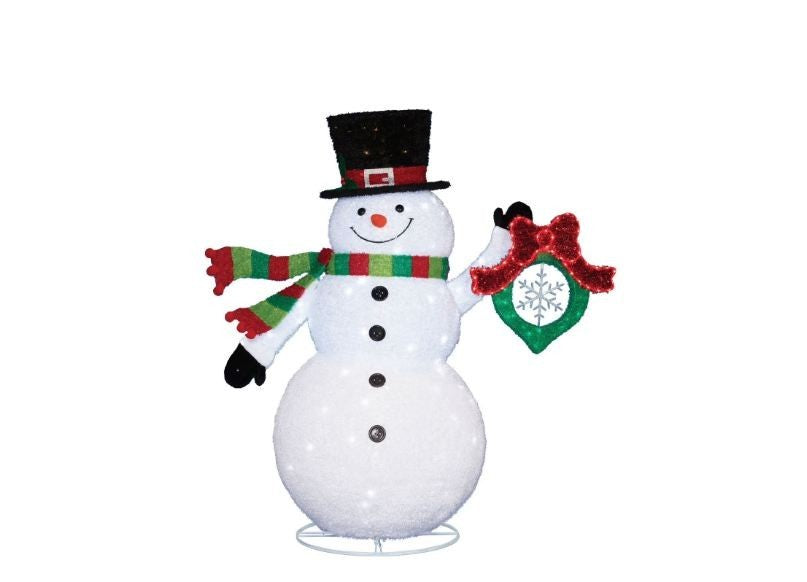 6ft Pre-Lit Twinkling Pop-Up Snowman with Wreath by Member's Mark